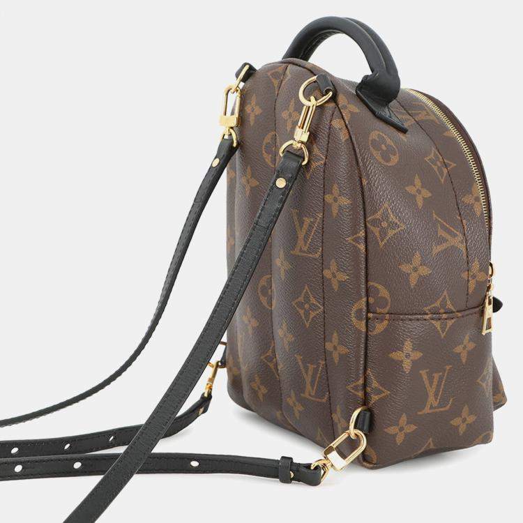 Pre Owned Louis Vuitton Palm Springs Backpack Noir Monogram Size Mini