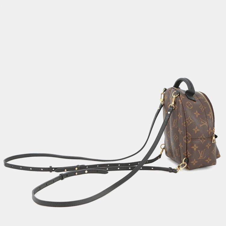 Pre Owned Louis Vuitton Palm Springs Backpack Noir Monogram Size Mini