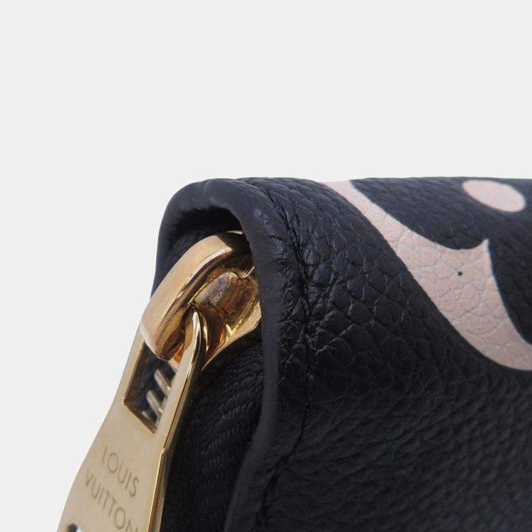 Pre Owned Louis Vuitton Zippy Wallet Noir/Beige Bicolor Monogram Empreinte Leather