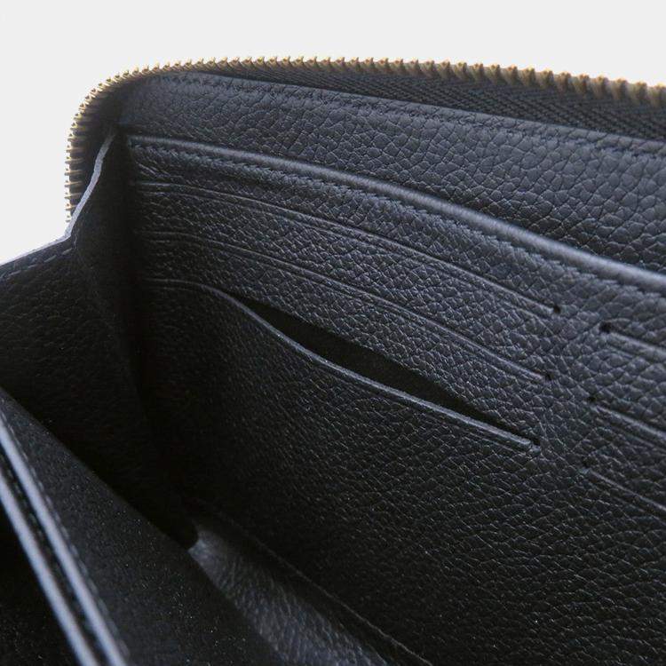 Pre Owned Louis Vuitton Zippy Wallet Noir/Beige Bicolor Monogram Empreinte Leather