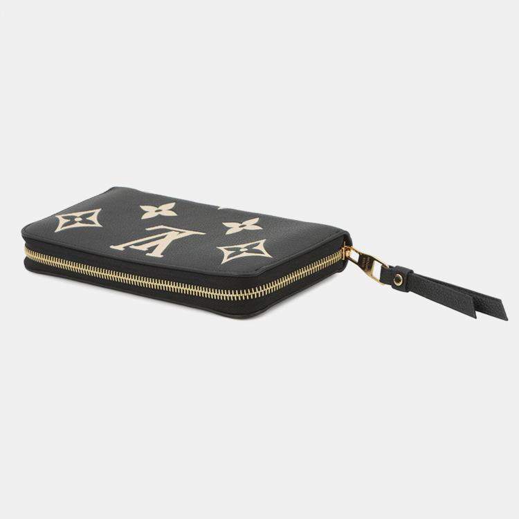 Pre Owned Louis Vuitton Zippy Wallet Noir/Beige Bicolor Monogram Empreinte Leather