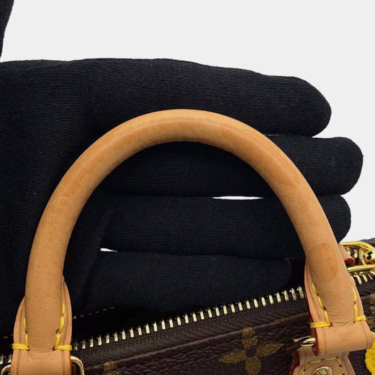 مملوكة مسبقًا Louis Vuitton Lv X Yk Nano Speedy Red Monogram Painted Dot Size Nano