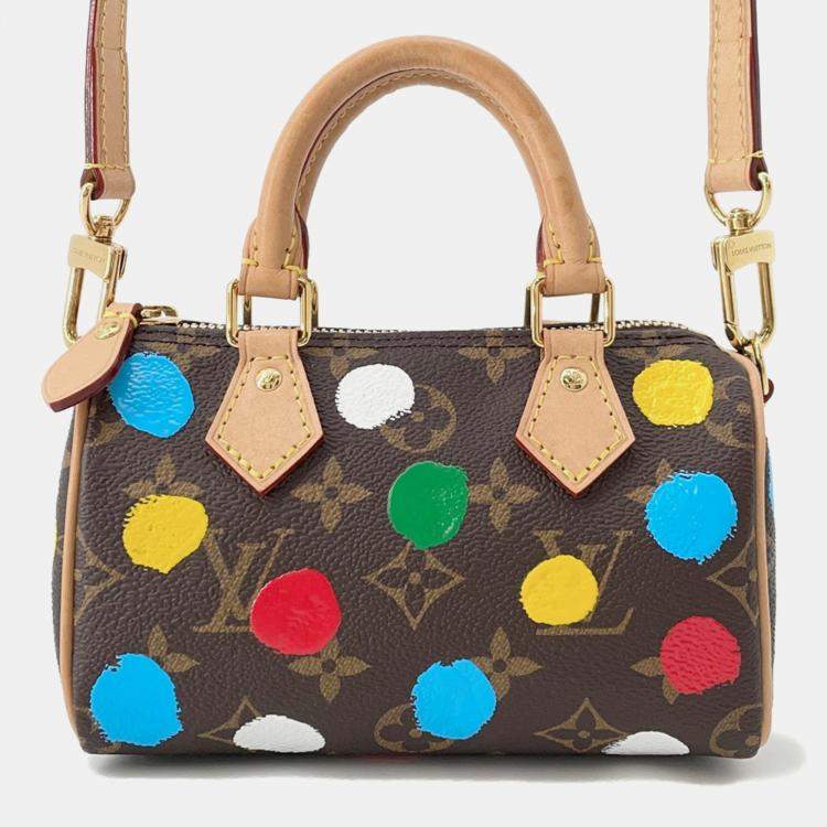 مملوكة مسبقًا Louis Vuitton Lv X Yk Nano Speedy Red Monogram Painted Dot Size Nano
