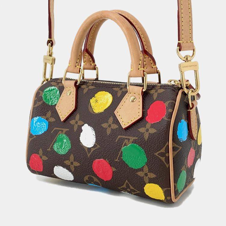 مملوكة مسبقًا Louis Vuitton Lv X Yk Nano Speedy Red Monogram Painted Dot Size Nano