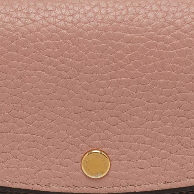 Pre Owned Louis Vuitton Normandy Rose Ballerine Damier Ebene Canvas Wallet