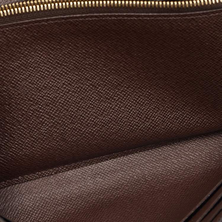 Pre Owned Louis Vuitton Normandy Rose Ballerine Damier Ebene Canvas Wallet