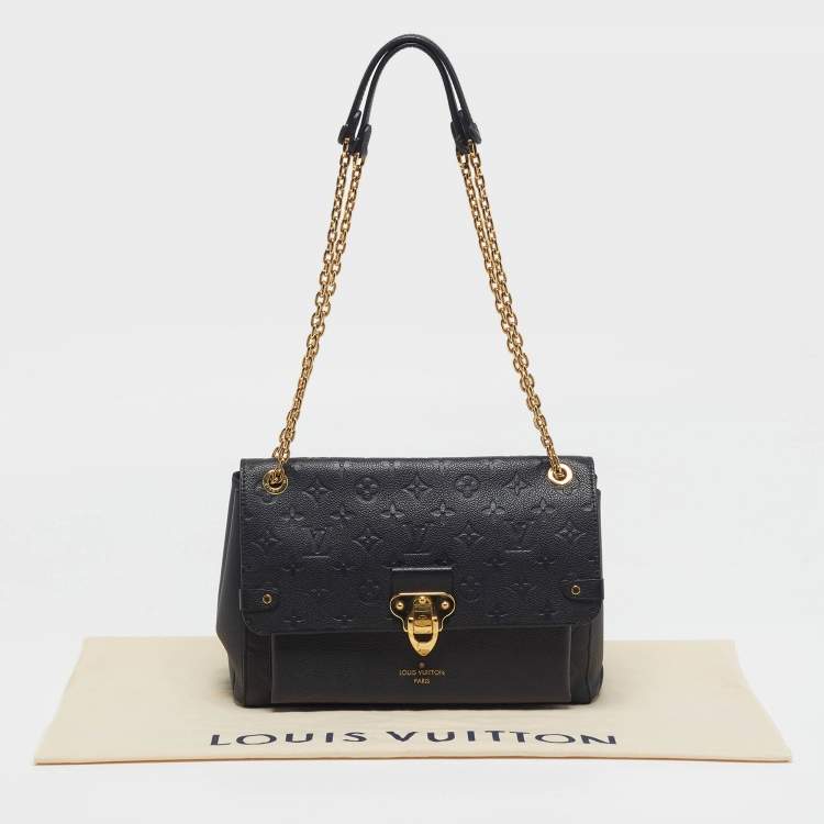 Pre Owned Louis Vuitton Vavin MM Black Monogram Empreinte Leather Bag