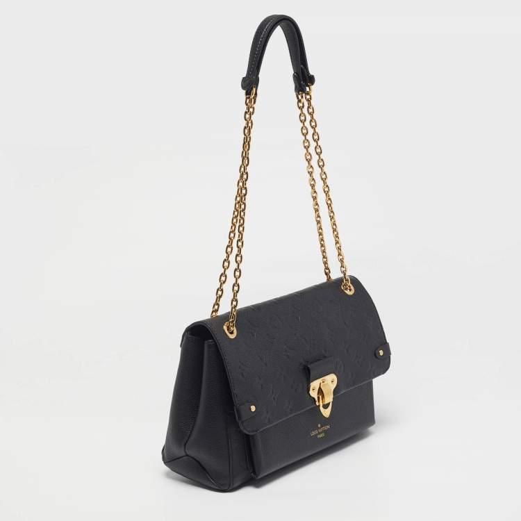 Pre Owned Louis Vuitton Vavin MM Black Monogram Empreinte Leather Bag