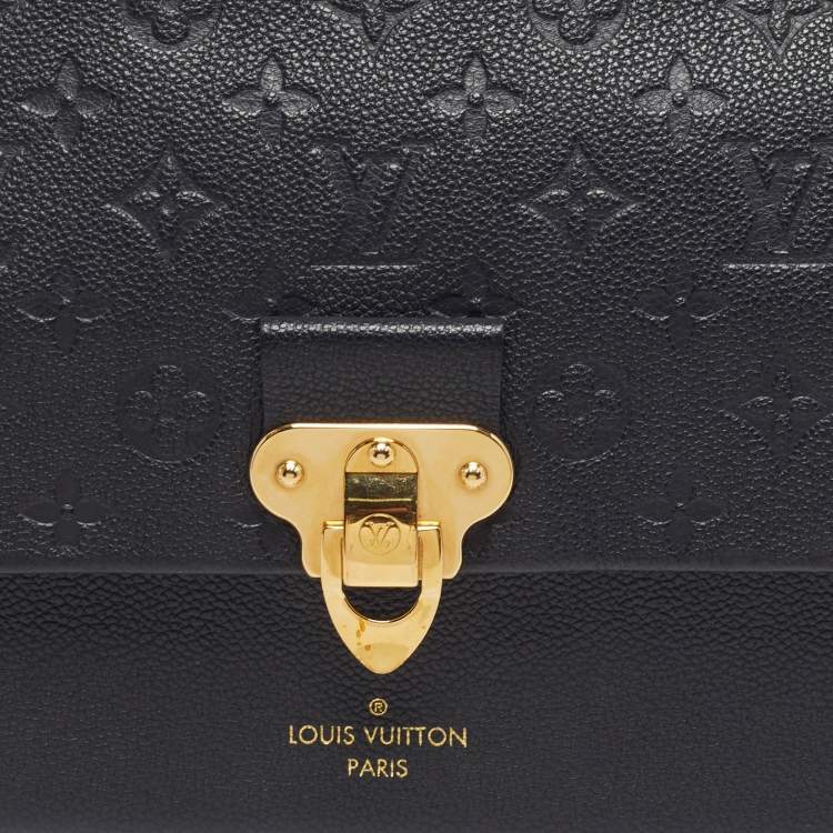 Pre Owned Louis Vuitton Vavin MM Black Monogram Empreinte Leather Bag