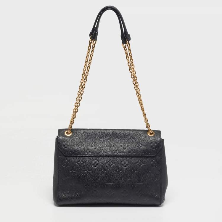 Pre Owned Louis Vuitton Vavin MM Black Monogram Empreinte Leather Bag