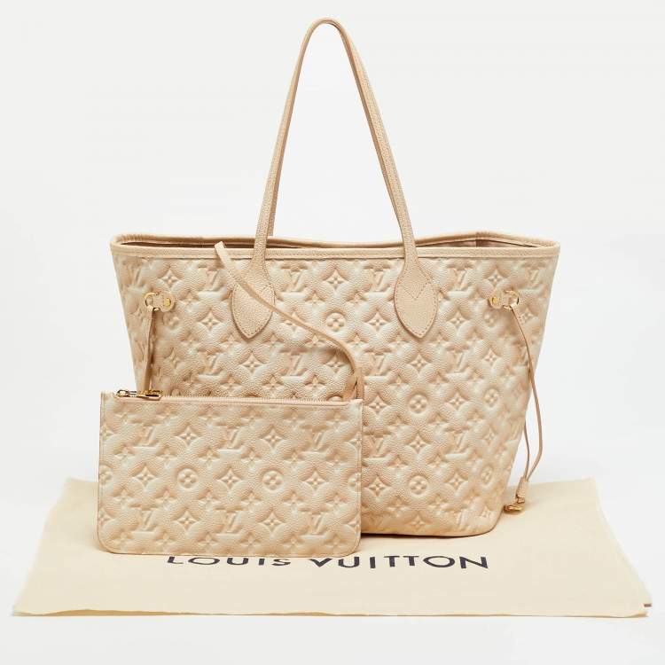 Pre Owned Louis Vuitton Neverfull MM Summer Stardust Monogram Empreinte Leather Bag