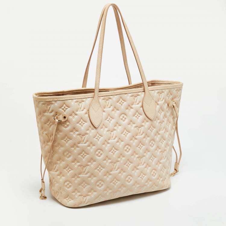 Pre Owned Louis Vuitton Neverfull MM Summer Stardust Monogram Empreinte Leather Bag