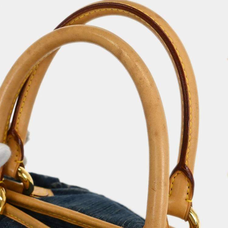 Pre Owned Louis Vuitton Monogram Denim Neo Cabby MM 2way Tote Handbag