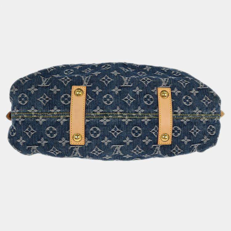 Pre Owned Louis Vuitton Monogram Denim Neo Cabby MM 2way Tote Handbag