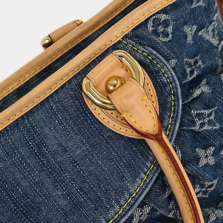 Pre Owned Louis Vuitton Monogram Denim Neo Cabby MM 2way Tote Handbag