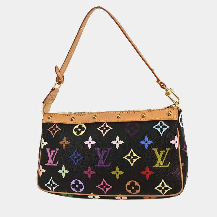 Pre Owned Louis Vuitton Black Multicolor Pochette Accessoires