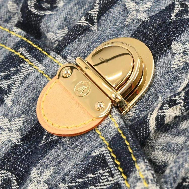Pre Owned Louis Vuitton Blue Monogram Denim Mini Pleaty Raye Handbag