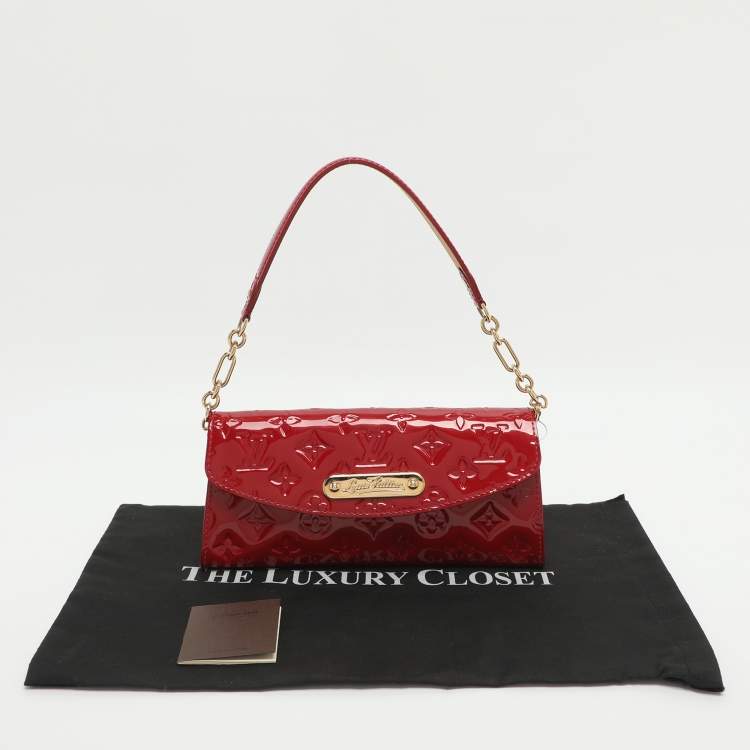 Pre Owned Louis Vuitton Sunset Boulevard Pomme D’amour Monogram Vernis Bag