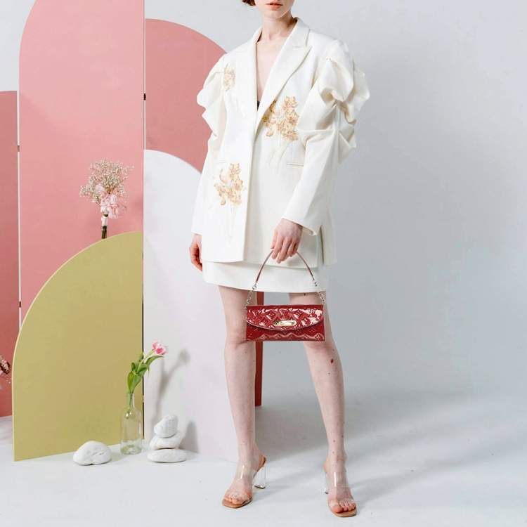 Pre Owned Louis Vuitton Sunset Boulevard Pomme D’amour Monogram Vernis Bag