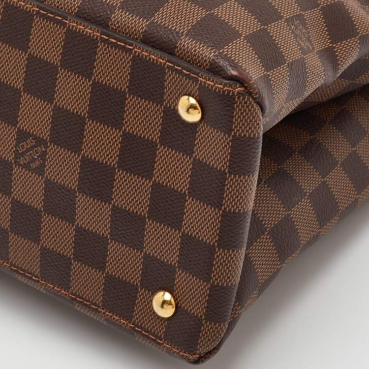 Pre Owned Louis Vuitton LV Riverside Brown/Red Damier Ebene Canvas and Leather Bag