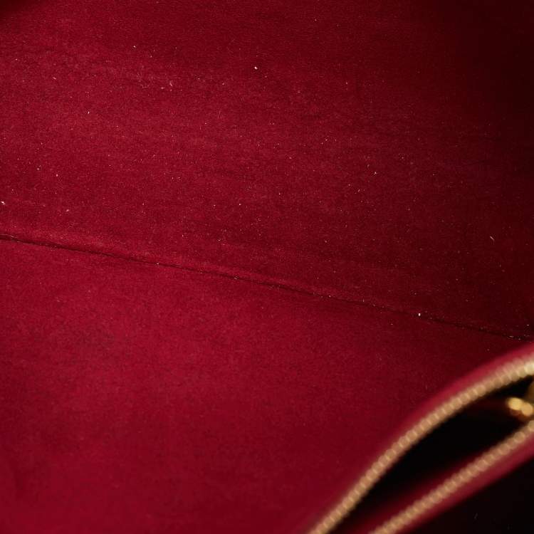 Pre Owned Louis Vuitton LV Riverside Brown/Red Damier Ebene Canvas and Leather Bag