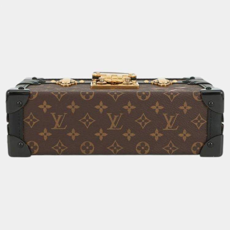Pre Owned Louis Vuitton Black Brown Monogram Petite Malle