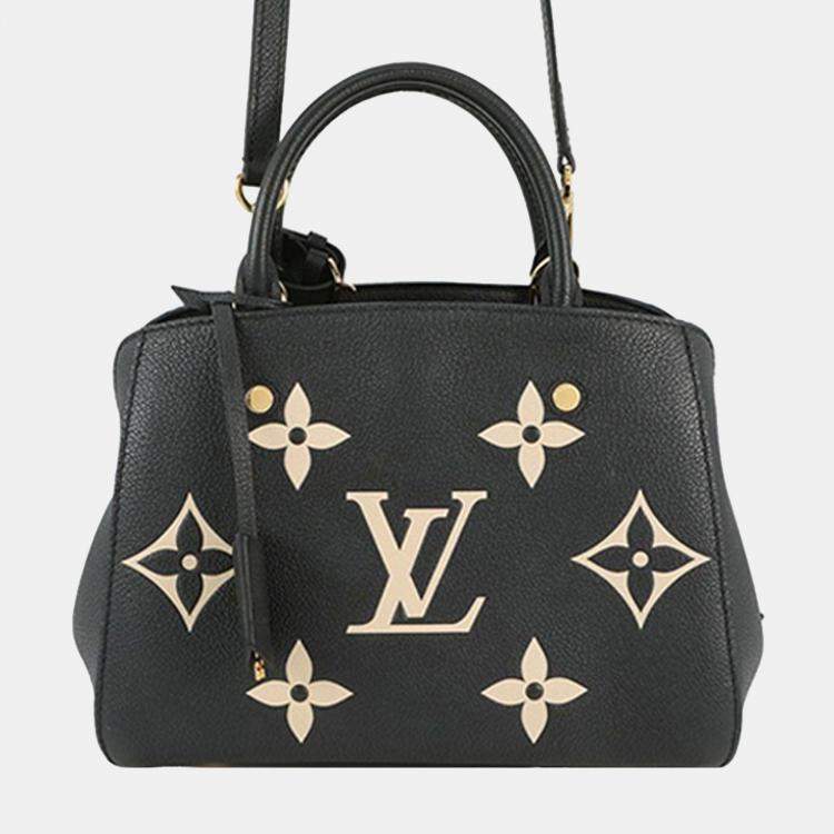 Pre Owned Louis Vuitton Black Bicolor Monogram Empreinte Giant Montaigne BB