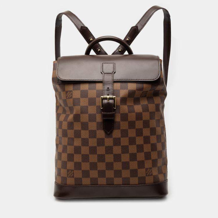 Pre Owned Louis Vuitton Brown Damier Ebene Soho Backpack