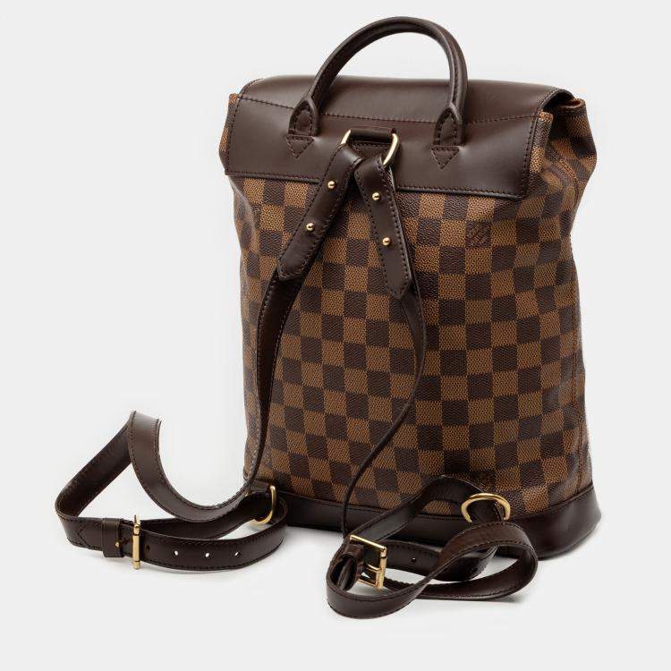 Pre Owned Louis Vuitton Brown Damier Ebene Soho Backpack