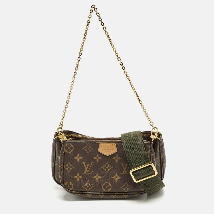 Pre Owned Louis Vuitton Khaki Monogram Canvas Multi Pochette Accessories Bag