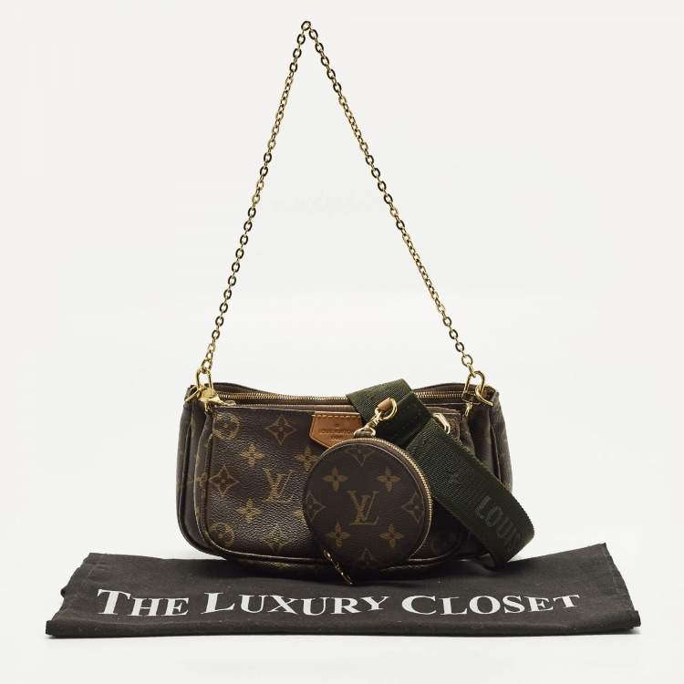 Pre Owned Louis Vuitton Khaki Monogram Canvas Multi Pochette Accessories Bag