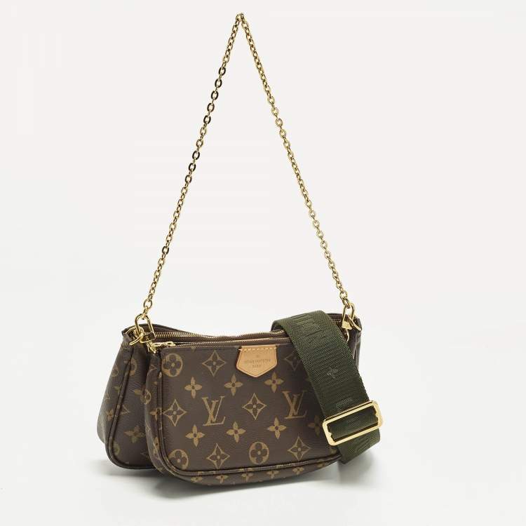 Pre Owned Louis Vuitton Khaki Monogram Canvas Multi Pochette Accessories Bag