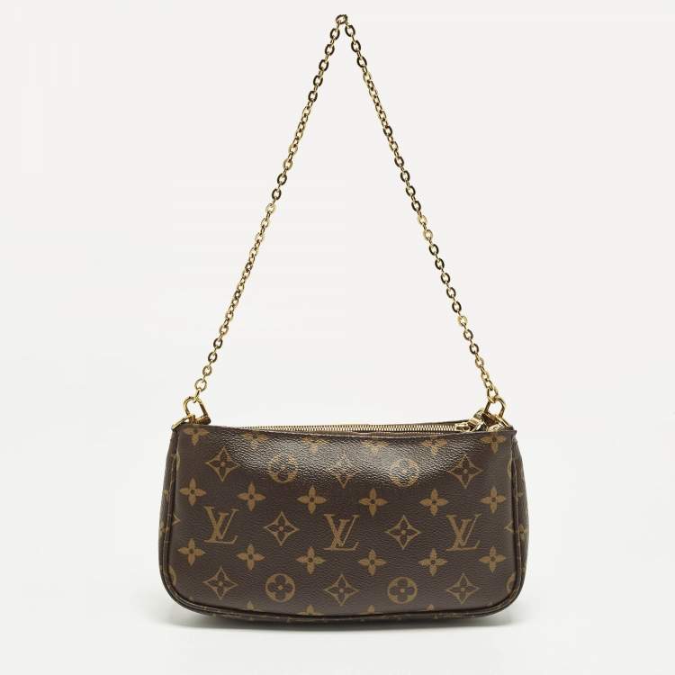 Pre Owned Louis Vuitton Khaki Monogram Canvas Multi Pochette Accessories Bag