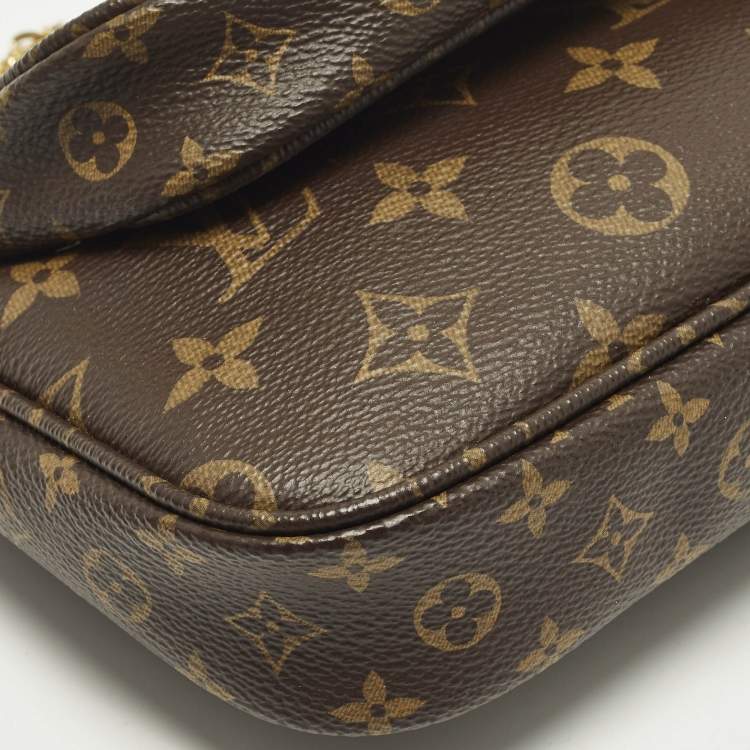 Pre Owned Louis Vuitton Khaki Monogram Canvas Multi Pochette Accessories Bag