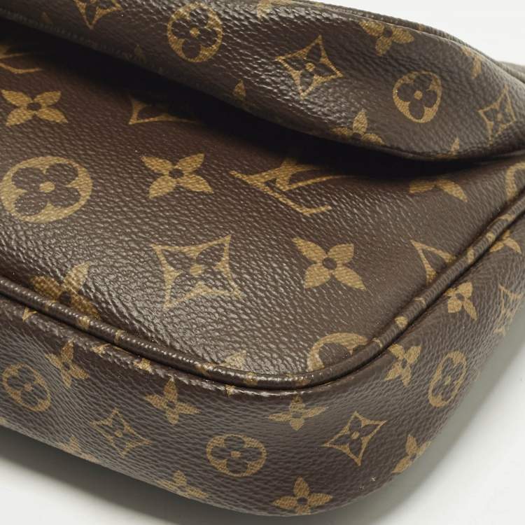 Pre Owned Louis Vuitton Khaki Monogram Canvas Multi Pochette Accessories Bag