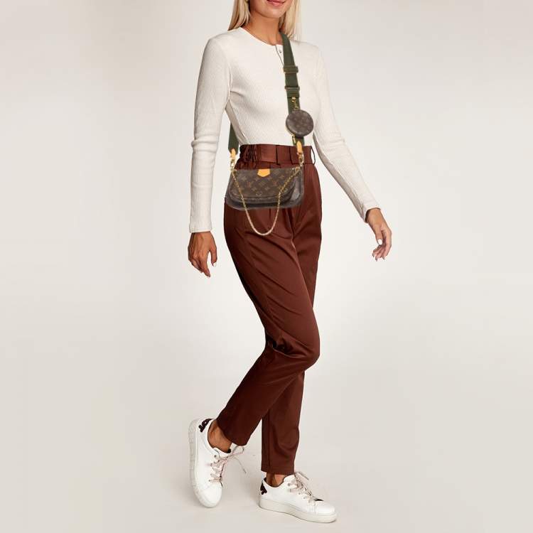 Pre Owned Louis Vuitton Khaki Monogram Canvas Multi Pochette Accessories Bag