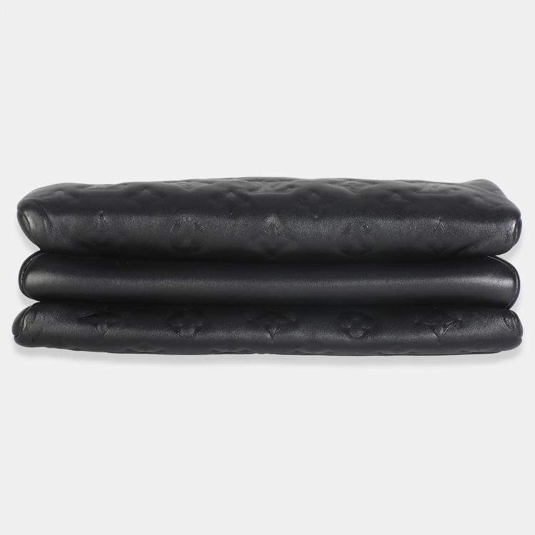 Pre Owned Louis Vuitton Black Monogram Embossed Lambskin Coussin PM