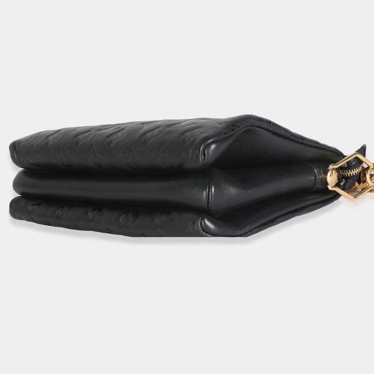 Pre Owned Louis Vuitton Black Monogram Embossed Lambskin Coussin PM
