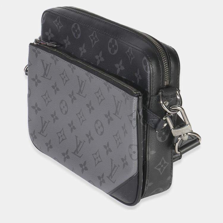 Pre Owned Louis Vuitton Grey Monogram Eclipse Canvas Trio Messenger