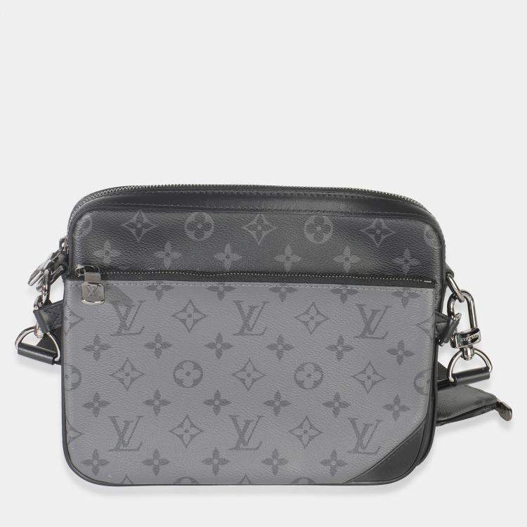Pre Owned Louis Vuitton Grey Monogram Eclipse Canvas Trio Messenger