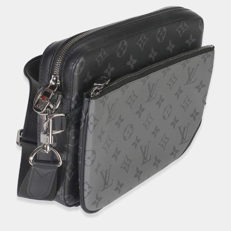 Pre Owned Louis Vuitton Grey Monogram Eclipse Canvas Trio Messenger