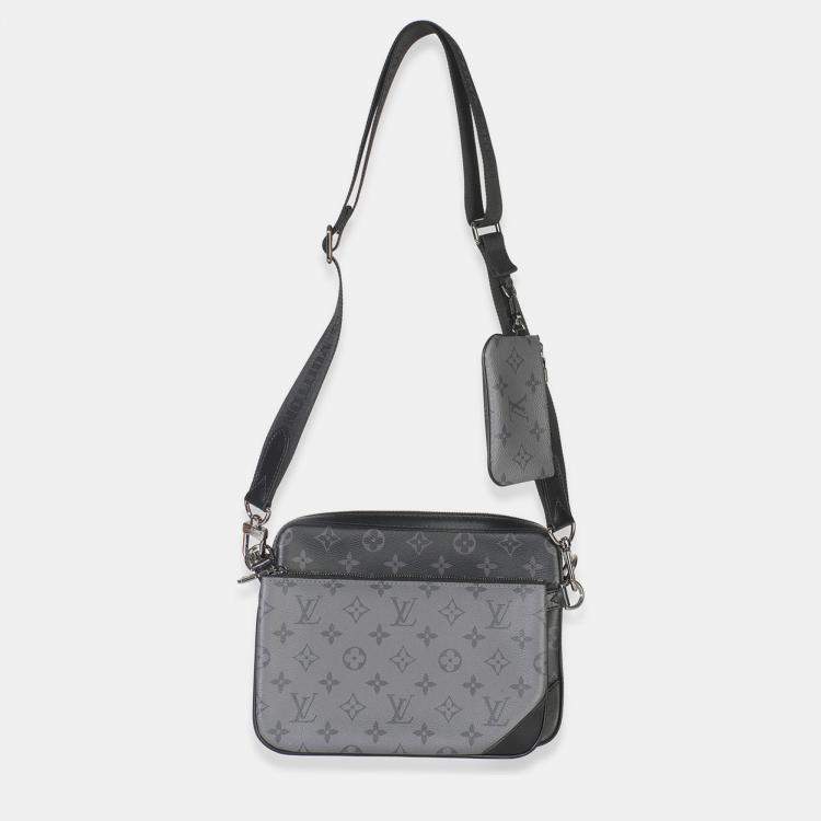 Pre Owned Louis Vuitton Grey Monogram Eclipse Canvas Trio Messenger