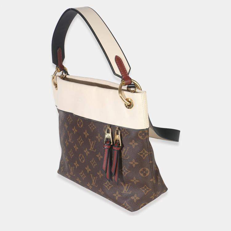 Pre Owned Louis Vuitton Creme Monogram Canvas Tuileries Besace