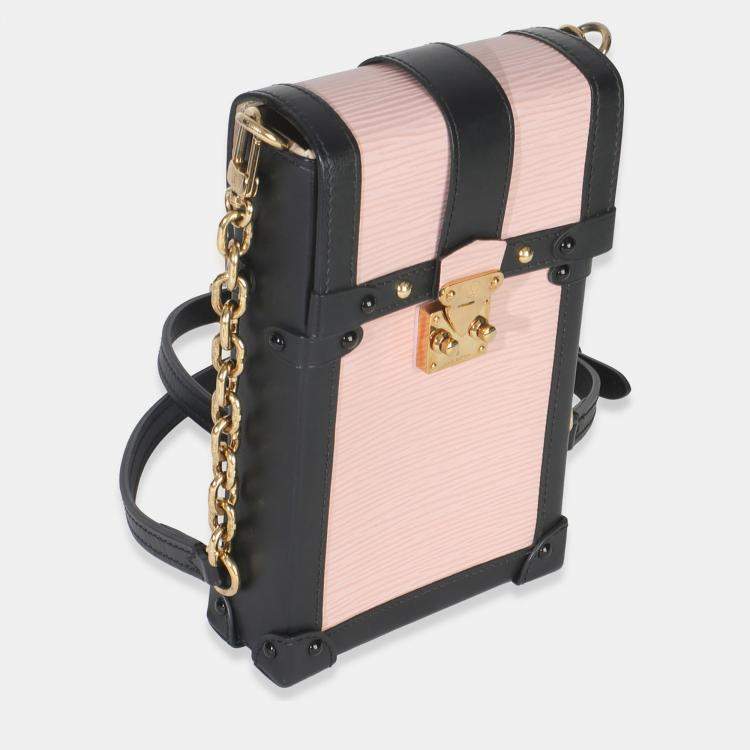 Pre Owned Louis Vuitton Rose Ballerine Black Epi Vertical Trunk Pochette