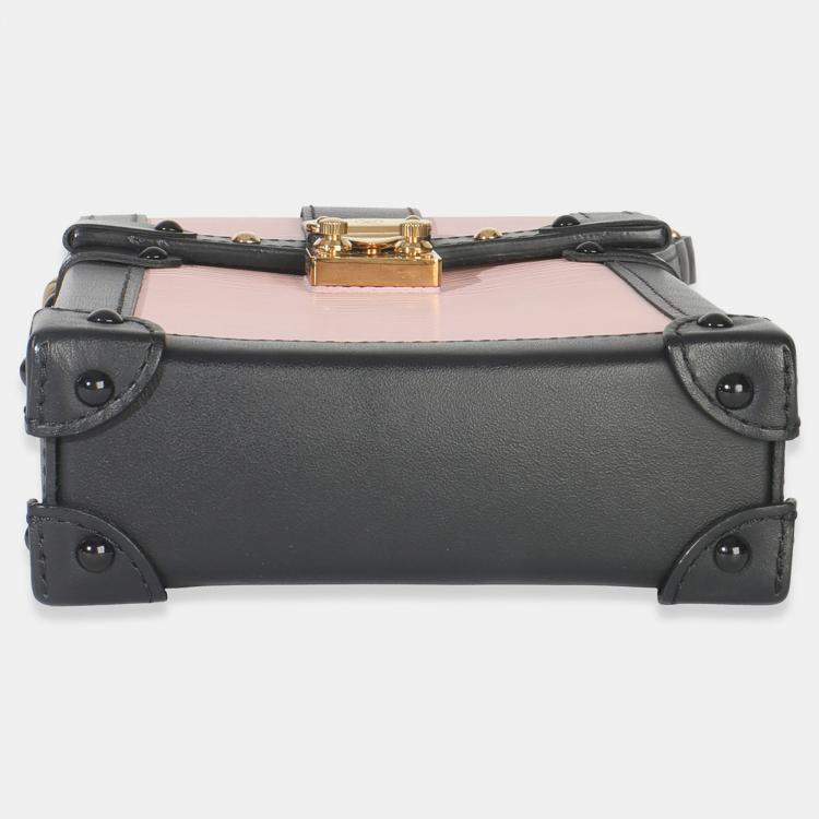 Pre Owned Louis Vuitton Rose Ballerine Black Epi Vertical Trunk Pochette