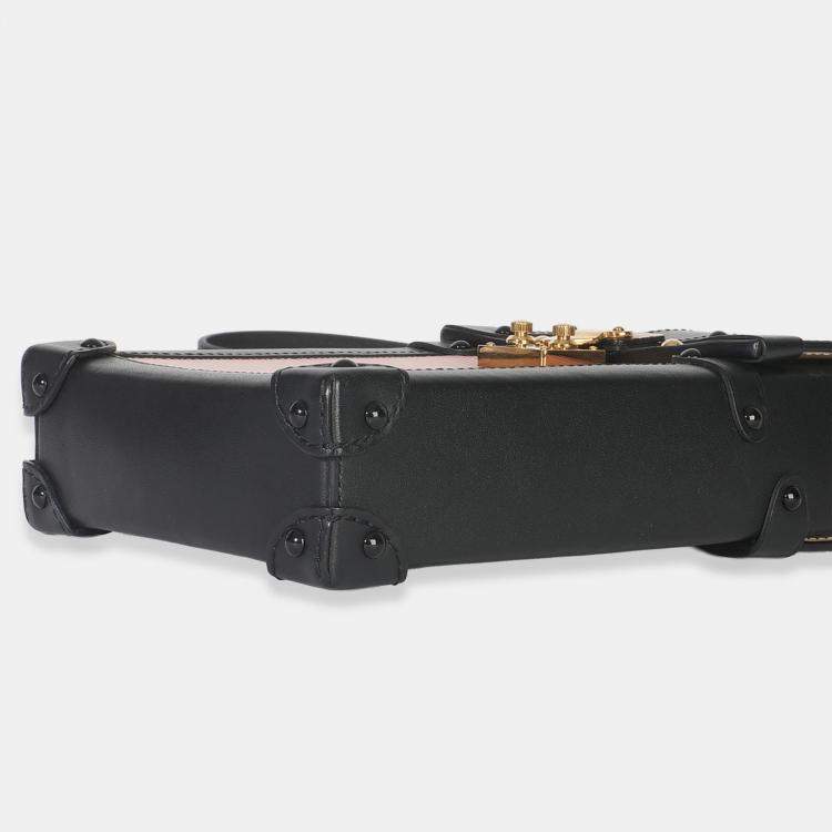 Pre Owned Louis Vuitton Rose Ballerine Black Epi Vertical Trunk Pochette