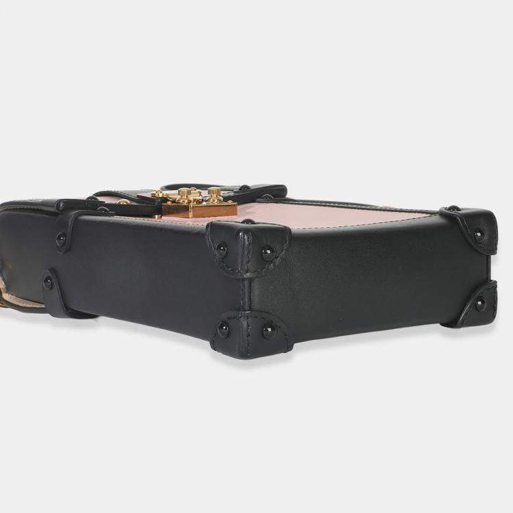 Pre Owned Louis Vuitton Rose Ballerine Black Epi Vertical Trunk Pochette