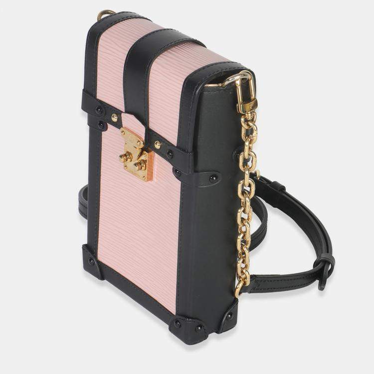 Pre Owned Louis Vuitton Rose Ballerine Black Epi Vertical Trunk Pochette