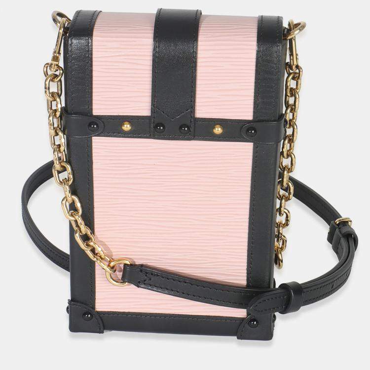 Pre Owned Louis Vuitton Rose Ballerine Black Epi Vertical Trunk Pochette