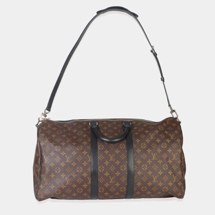 Pre Owned Louis Vuitton Monogram Macassar Canvas Keepall Bandouliere 55